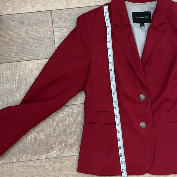 Banana Republic double button front blazer lined inside classic red 8P - Picture 11 of 15
